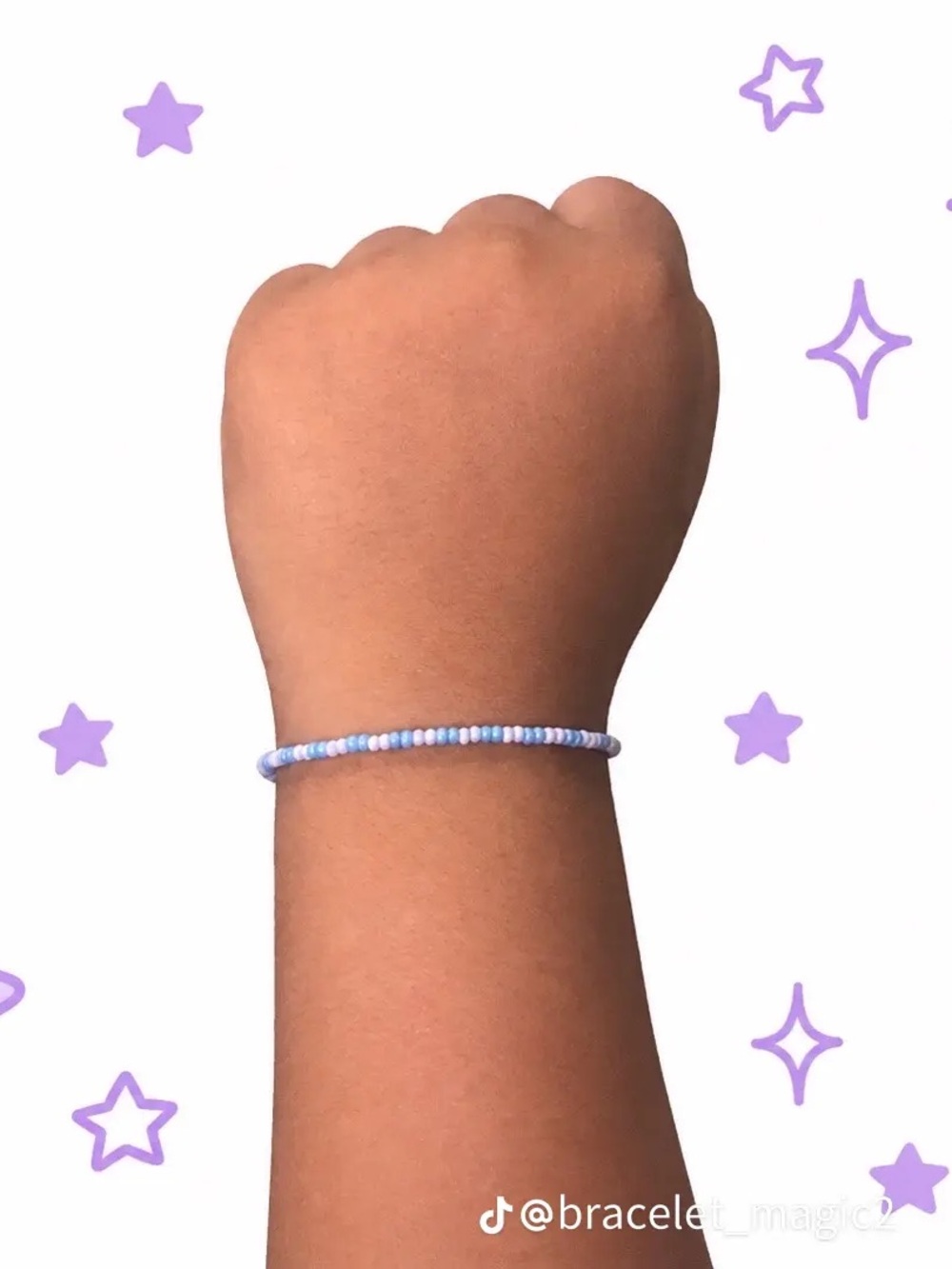 Handmade Kids Beaded Bracelet in Purple and Blue
